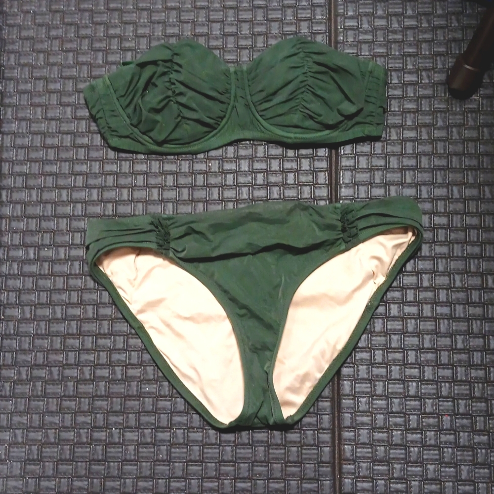 J crew olive green bikini